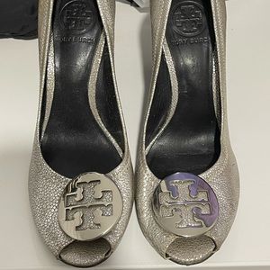 Tory Burch High Heels Wedge Silver